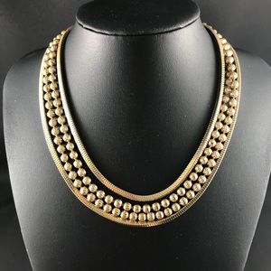 Vintage gold tone four strand chain necklace